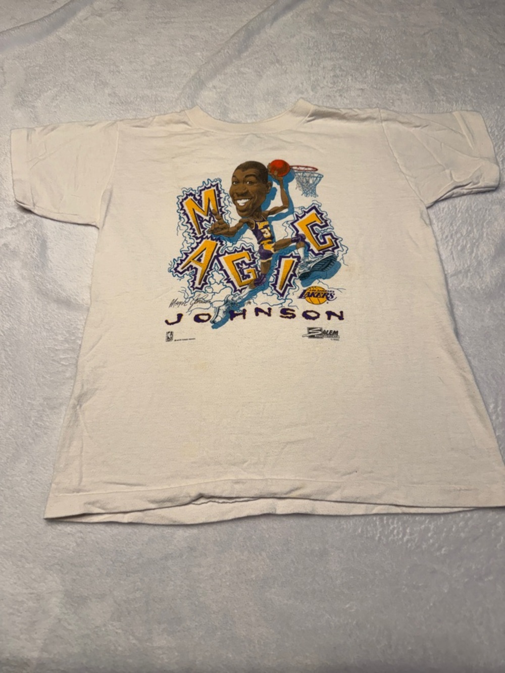 Vintage Magic Johnson White Graphic Kids T-Shirt